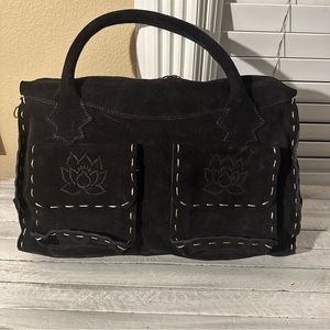 Tylie Malibu Black Suede Hobo Handbag Vintage